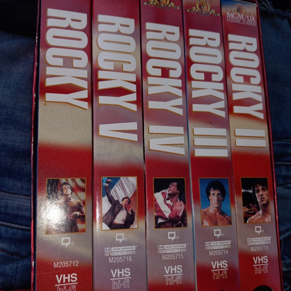Rocky 1-5 Boxed Set VHS Movies Vintage Pre-Owned